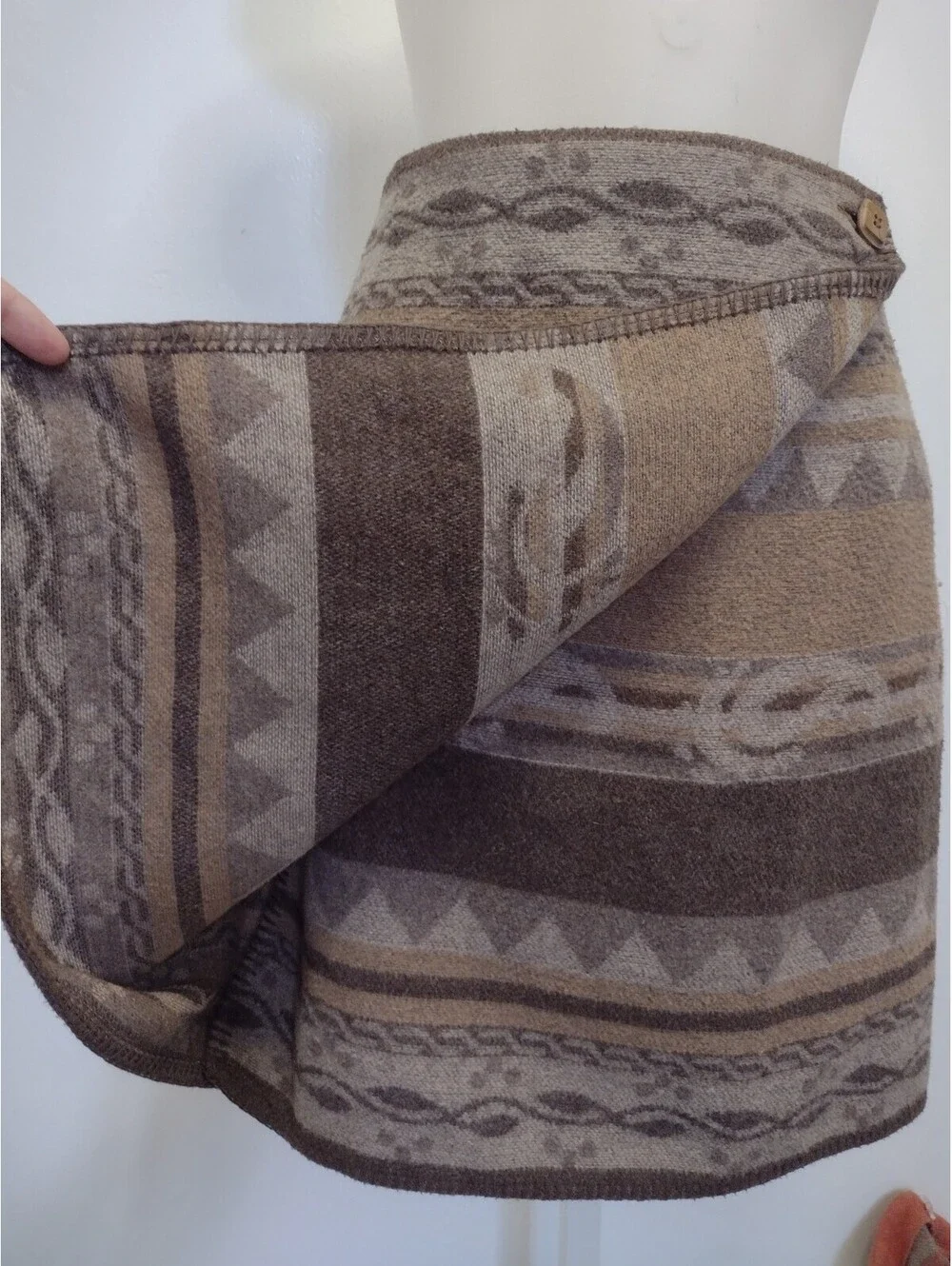 VTG Italian Wool Blend Wrap Skirt Lot 2 Boho Southwestern Blanket Cottagecore 11